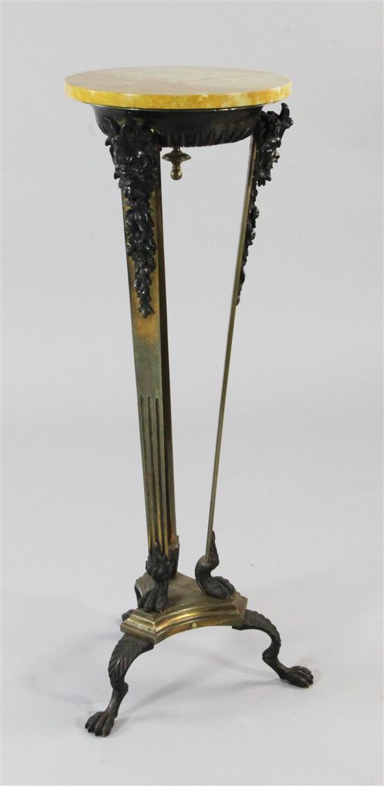 A French Empire style bronze mounted athenienne or gueridon, H.3ft